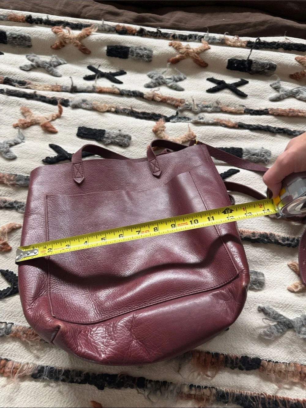 Madewell Leather Tote Bag in Burgundy - Women Bags